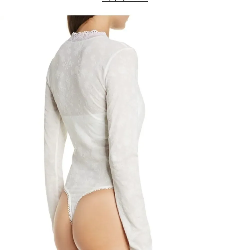 Free People Babes & Bandeaus White Lace Bodysuit